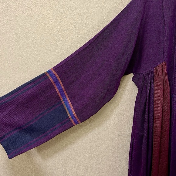 Injiri Wool Dress Handwoven Embroidered Folk Tunic Pink Purple Ethnic Boho Sz S - Picture 2 of 16